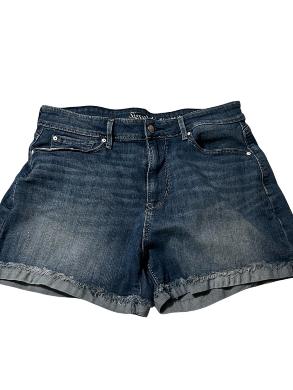 Levi's Blue Denim Signature Shorts Size 12 Medium Length and Bermuda - Picture 2 of 10